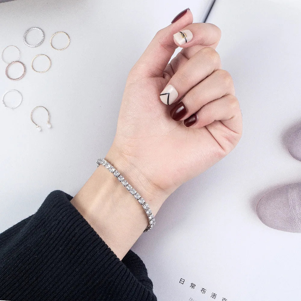 Srebrna bransoletka SILVARO – Tennis Chain ✨