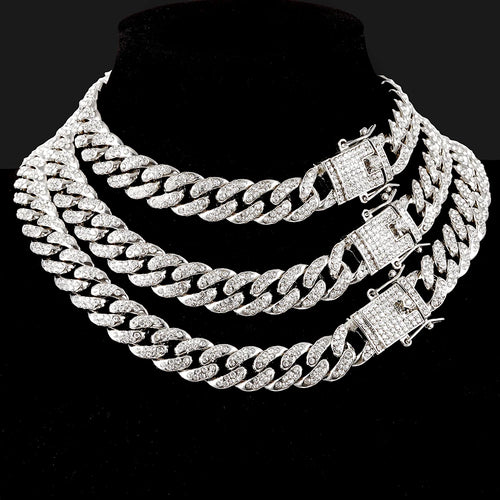 SILVARO Cuban Chain – srebrny łańcuch iced out 🔥